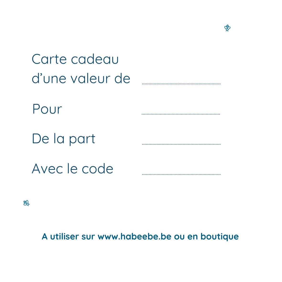 La carte cadeau Habeebee