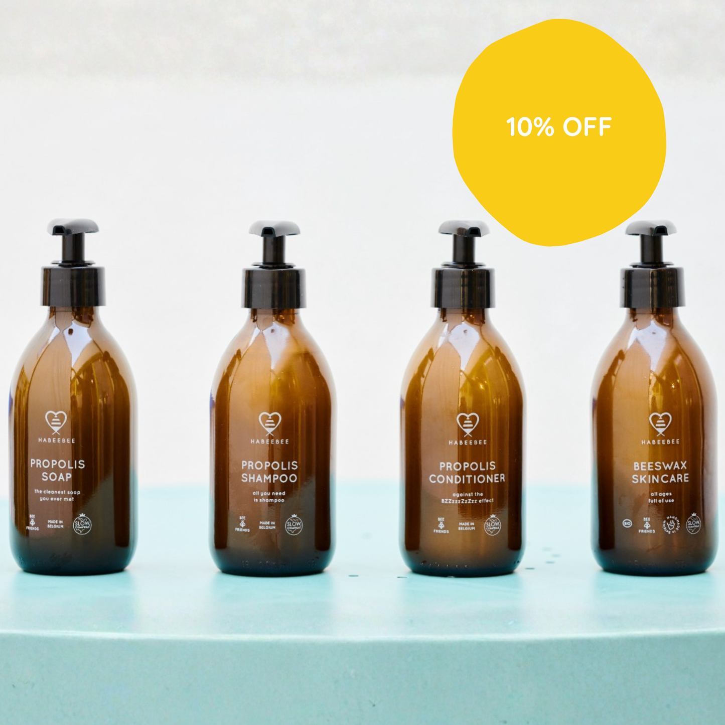 Pack liquide :  Savon, Shampoing, Conditioner et Lait hydratant