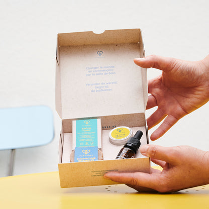 Box cadeau éco-responsable à la cire d'abeille et propolis, made in Belgium